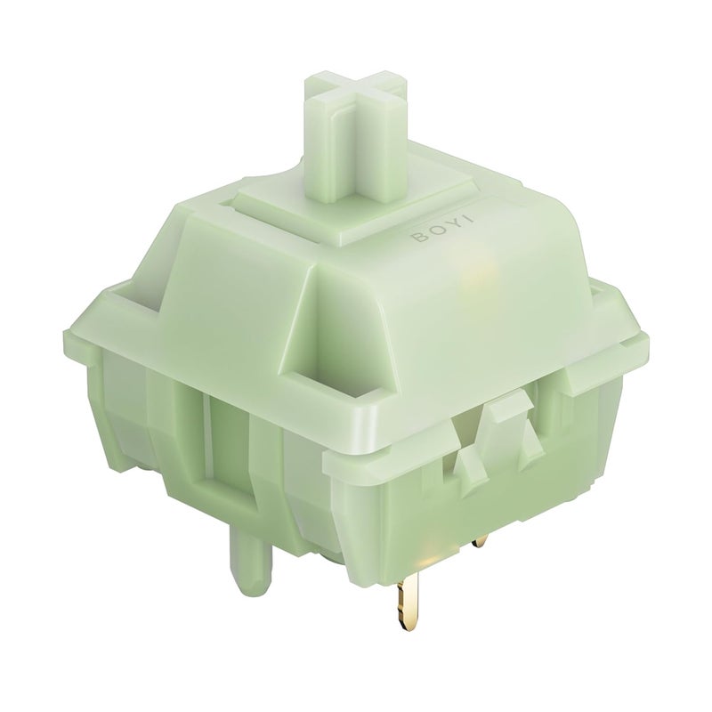 Boyi Jadeite Green Full POM 40gf HiFi Linear Mechanical Switches,5-Pin Pre Lubed PCB Mount Cream Silent Switch with LY Stem HiFi Sound Compatible with MX Keycaps for Custom DIY kit Keyboards,35pcs - Image 1